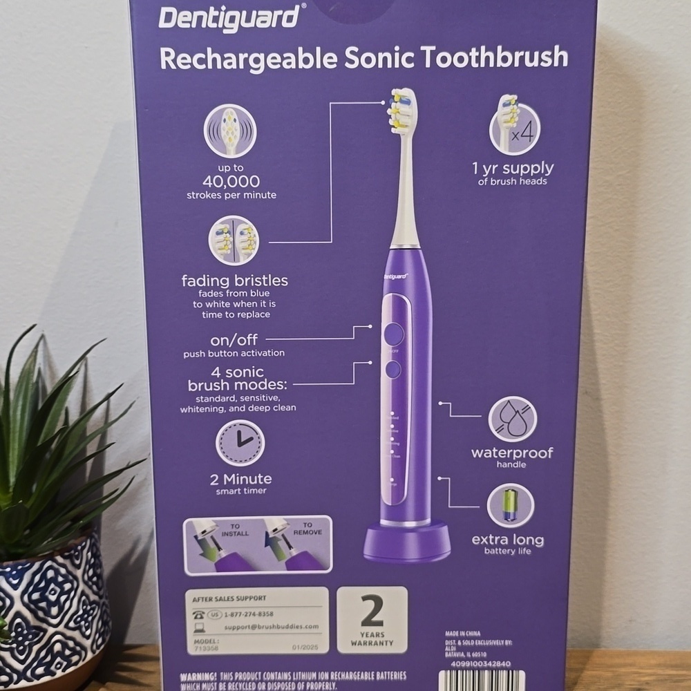 Dentiguard - Rechargeable Sonic Toothbrush in Metallic Purple - Picture 7 of 8